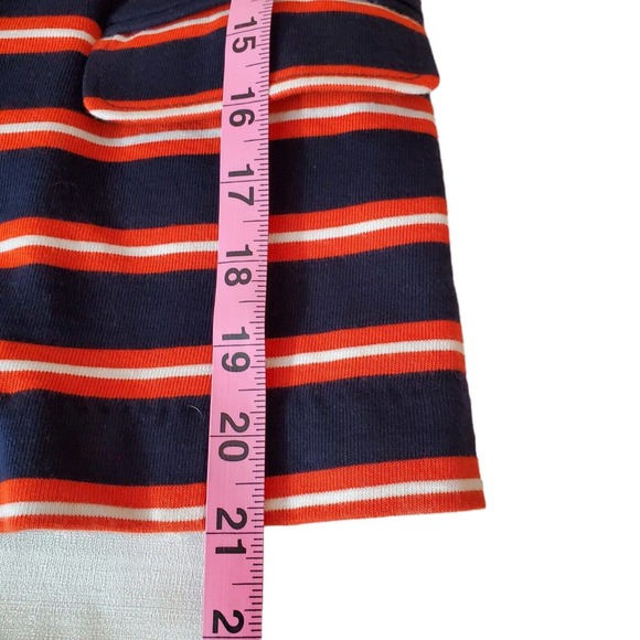 SOLD ~ J Crew Factory Blazer Women XSmall Navy Orange Striped Collar Pockets XS - Picture 5 of 11